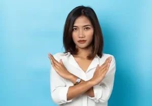 woman saying no